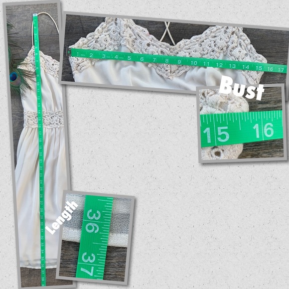 ASOS Vila Champagne Criss-Cross Back Dress - Picture 8 of 8